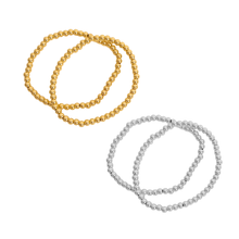 Load image into Gallery viewer, Metallic Beaded Bracelets Set of 2
