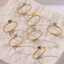 Load image into Gallery viewer, Birthstone Heart Ring

