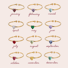 Load image into Gallery viewer, Birthstone Heart Ring
