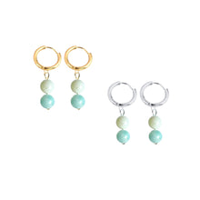Load image into Gallery viewer, Double Amazonite Huggies
