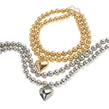 Load image into Gallery viewer, Chunky Beaded Heart Necklace PREORDER
